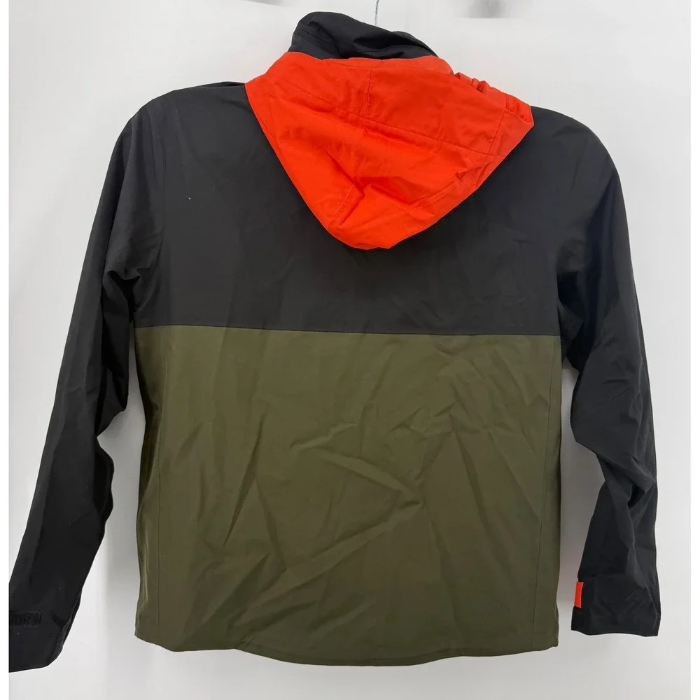 Polo Ralph Lauren Mens Colorblock Hooded Windbreaker Jacket Black Green Orange M